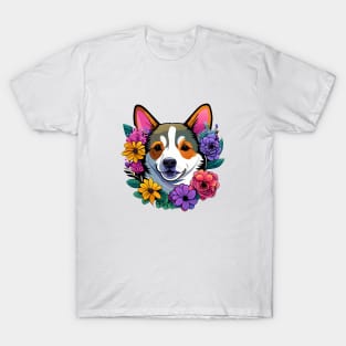 Dog With Flowers T-Shirt